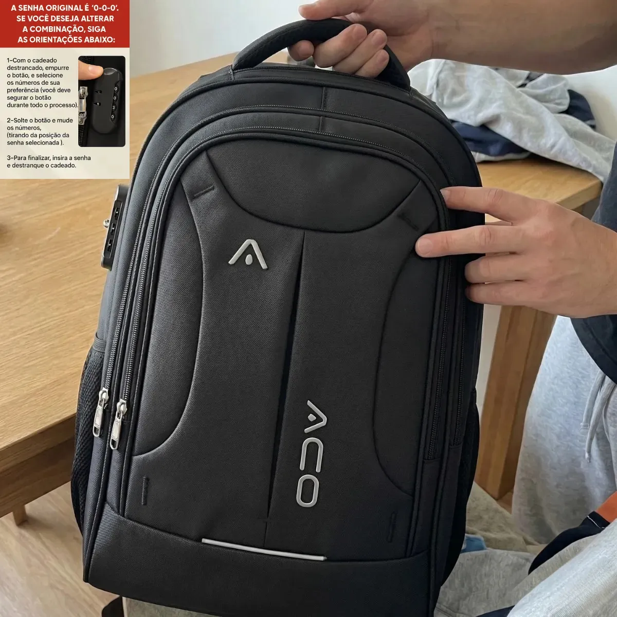 Mochila Notebook Masculina Reforçada Impermeável Executiva Viagem Anti Furto Grande 35L Forpak
