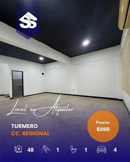 ¡local En Alquiler En Turmero! Ubicado En La Avenida Principal San Pablo, Turmero. En El C.c Regional. 48 M2 De Espacio Comercial A Pie De Calle. 1 Baño Privado. Canon: 350$ Mensuales.
