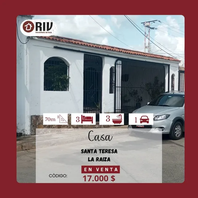 Se Ofrece Hermosa Casa En La Urbanización La Raiza Vii Etapa , Carretera La Raiza, Santa Teresa Del Tuy -edo. Miranda. - Riv-