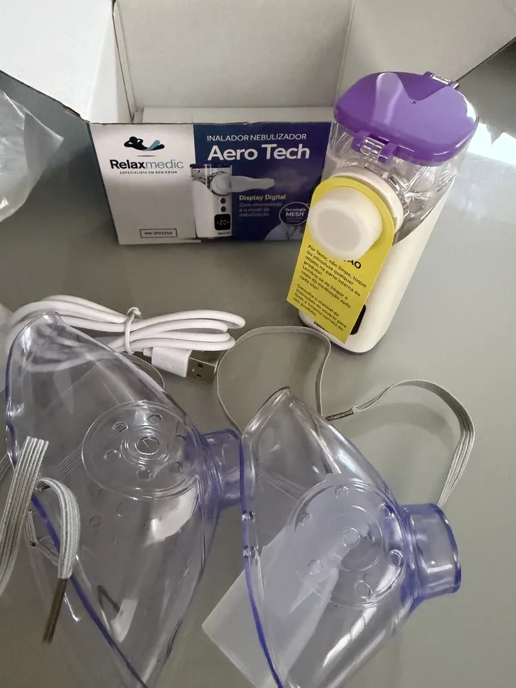 Inalador Nebulizador Aero Tech Portátil Tec. Mesh Relaxmedic Branco 127/220v - Imagem 3