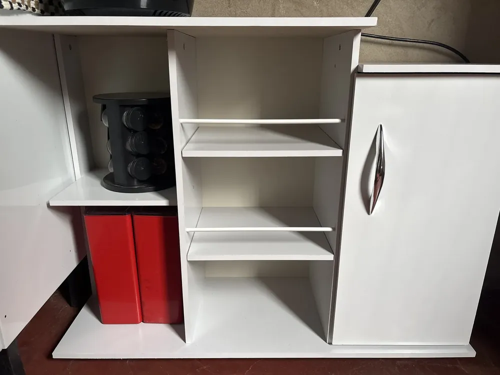 Ajl Store Bancada C/ Fruteira Básica Branca / Preta Nicho Microondas Cor Preto - Imagem 4