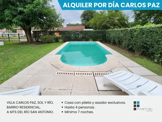 Alquiler Temporario Carlos Paz. Pileta. 2 Dorm. Equipada.