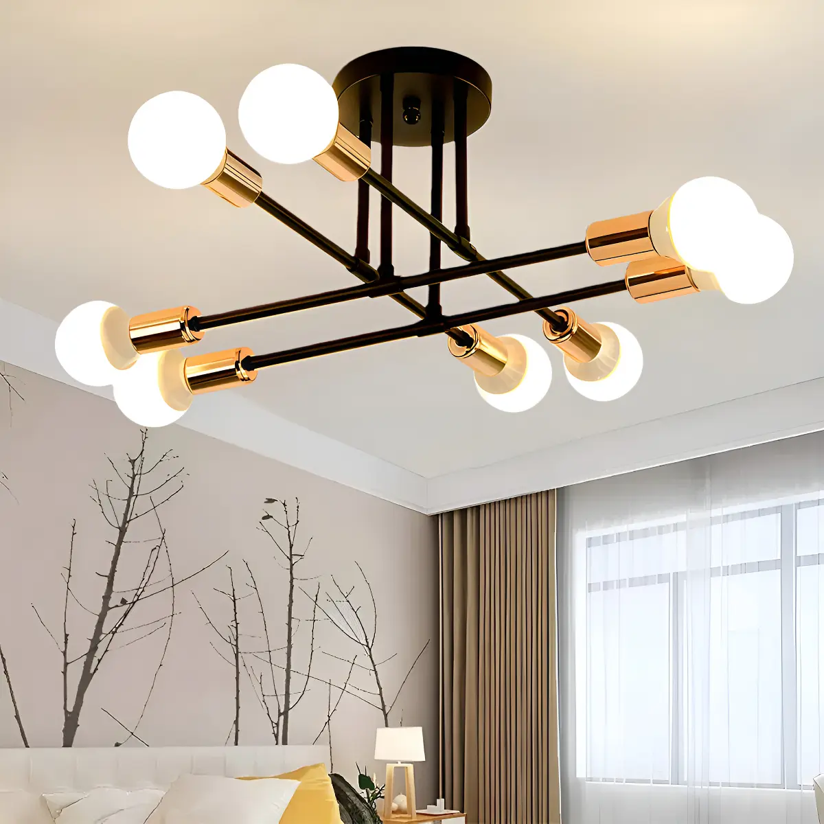 Luminária Lustre Teto Moderno Para Cozinha Sala 8 Cabeças