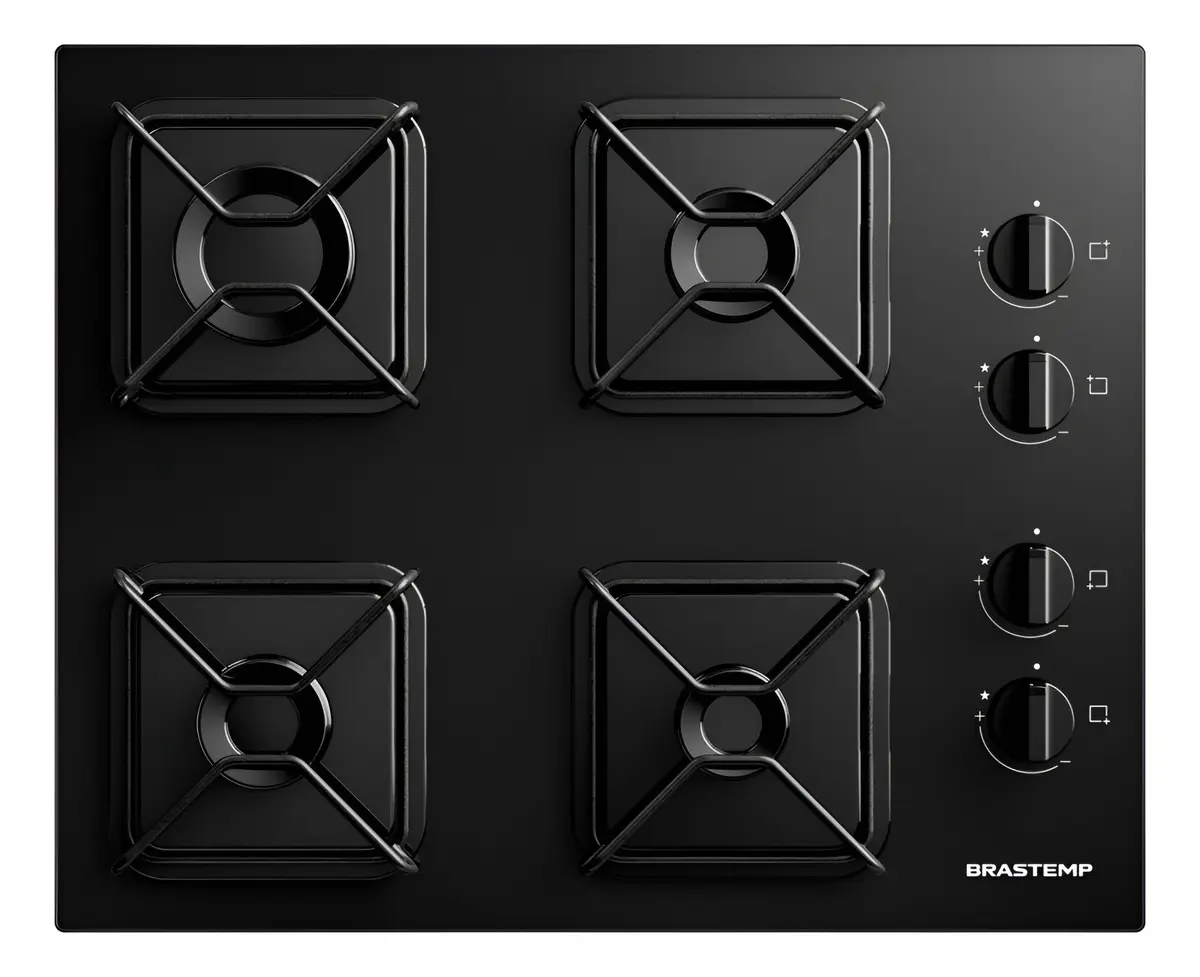 Cooktop Brastemp a Gás 4 Bocas com Grades de Ferro - BDD61BE