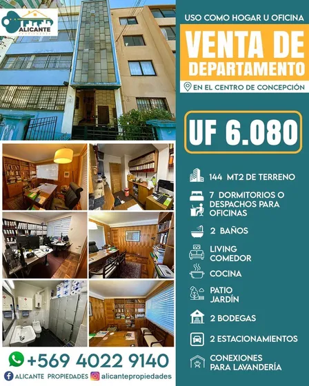 Departamento En Venta De 4 Dorm. 2 Baños En Concepción