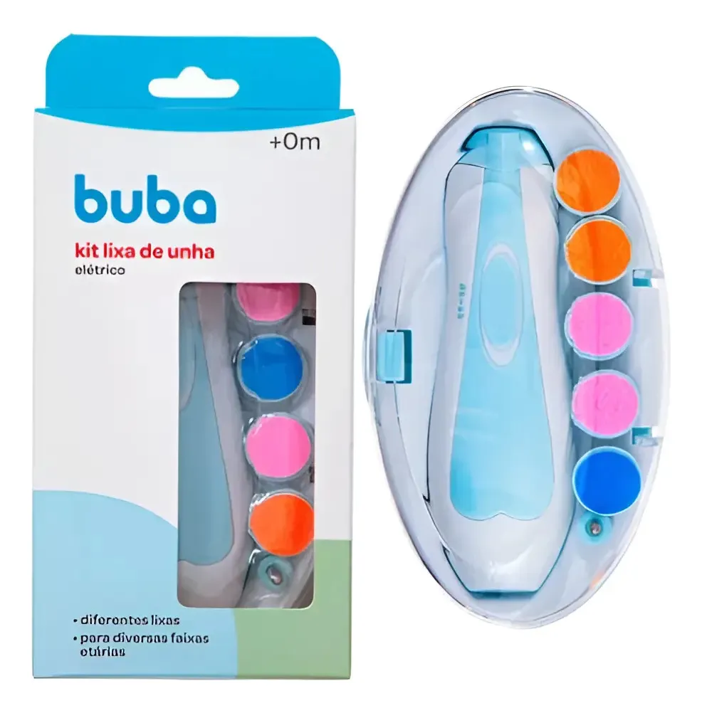 Kit Lixa De Unha Elétrico Para Bebê Aparador Infantil Buba