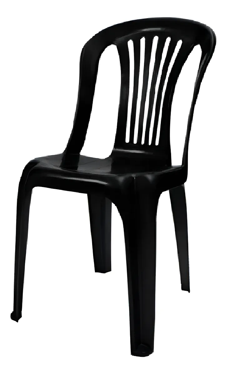 Imagem de Plasticos Kit Mesa Plástico Quadrada Preta com 4 Cadeiras Bistrô 70cm