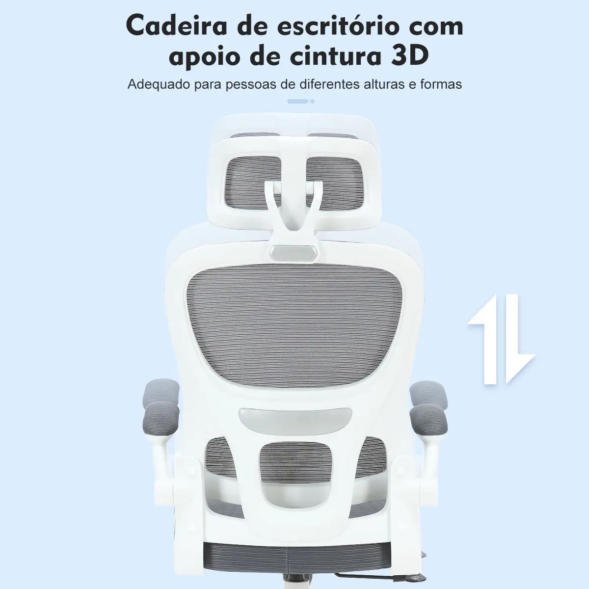 Cadeira Escritório Ergonômica Python Fly B07 Cinza Com Suporte Lombar — foto 5