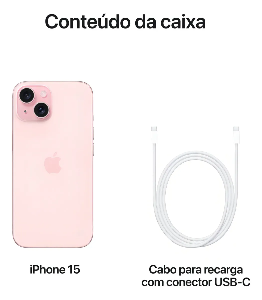 Apple iPhone 15 128 GB Cor rosa - Distribuidor Autorizado - Imagem 4