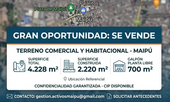 Terreno Habitacional Y Comercial 4.228 M² Maipú