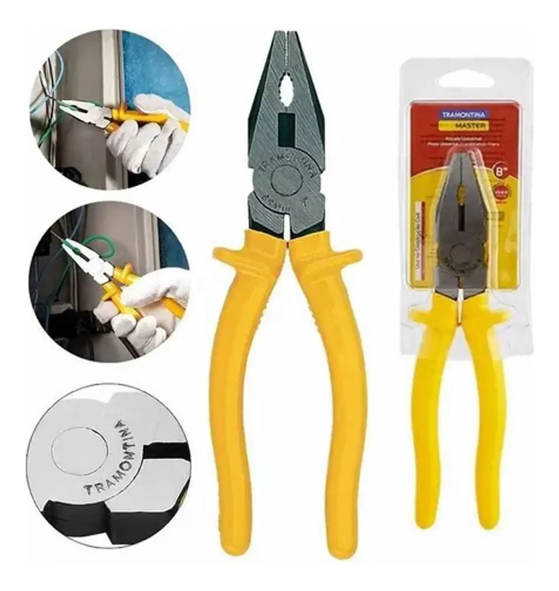 Alicate Universal Tramontina 8\" 1000V Amarelo