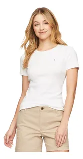 Camisetas basicas tommy hilfiger mujer sale