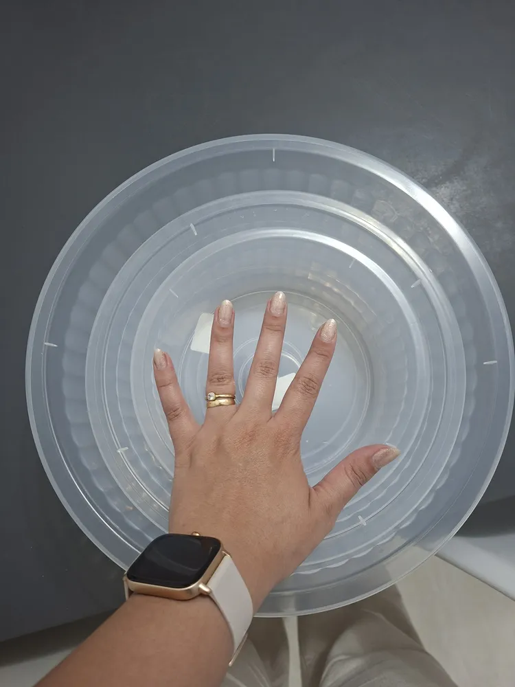 Jogo Bacias Caneladas 3 Peças Vasilhas Plástica Transparente Transparente - Imagem 2