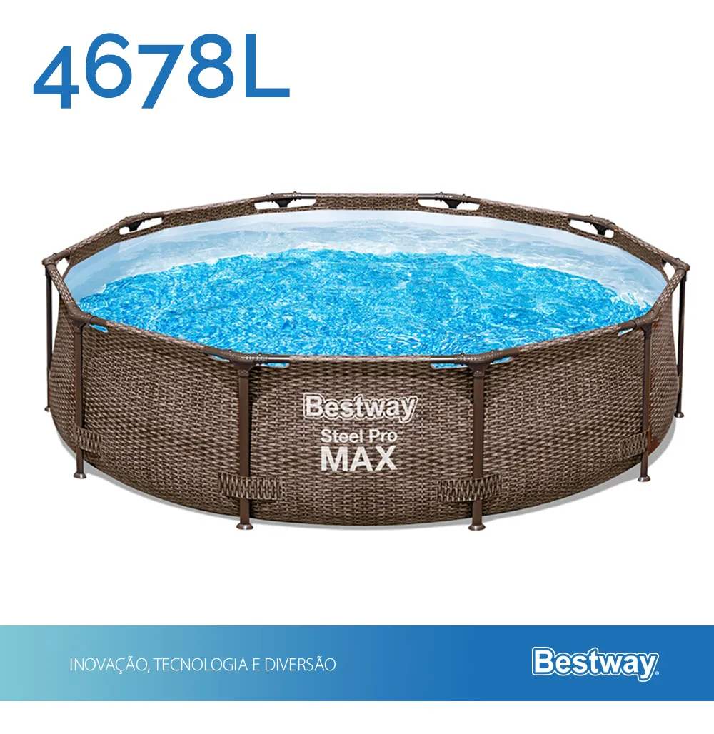Piscina Estrutural 4.678l Deluxe Completa Acessórios Bestway Cor Marrom Bomba 110v - Imagem 2