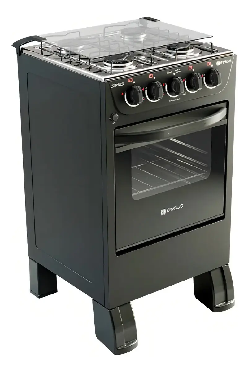 Fogão 4 Bocas New Sirius Plus Braslar Cor Preto