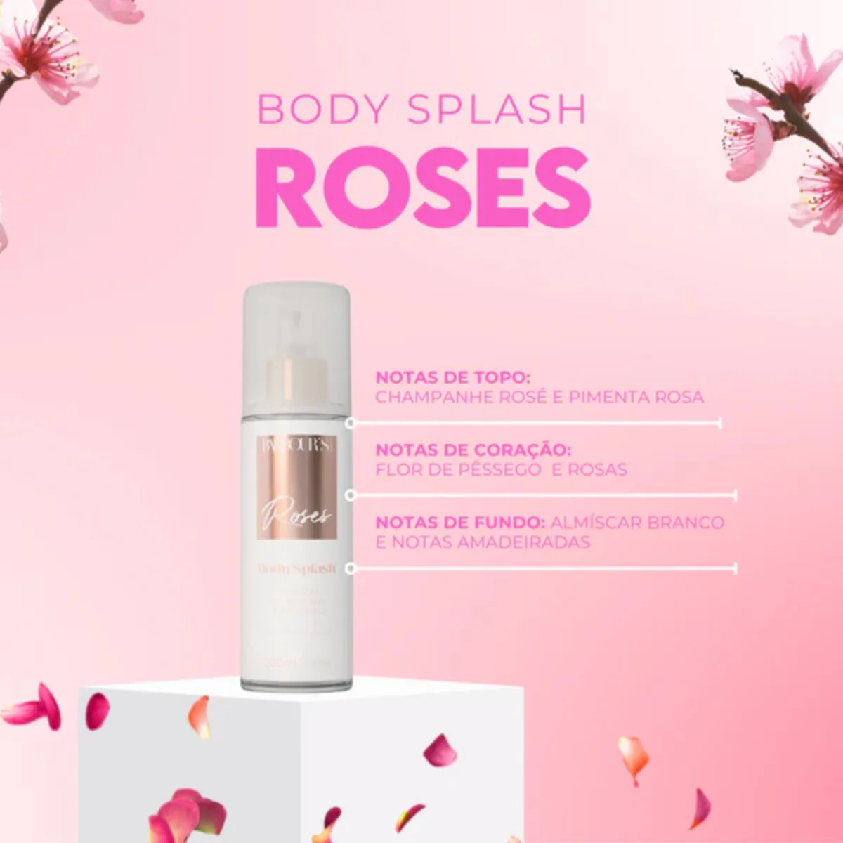 Body splash feminino roses 200ml Barbour's Beauty - Imagem 2