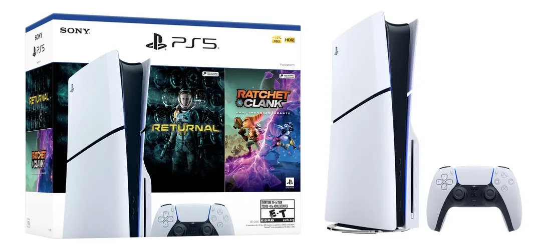 Console PlayStation 5 Midia Fisica Slim Branco 1TB Returnal e Ratchet e Clank Controle Sem Fio Dualsense Branco - Imagem 3
