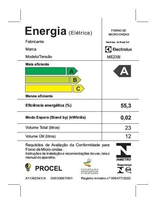 Micro-ondas Electrolux 23L Branco Efficient com Descongelamento Assistido ME23B - Imagem 3
