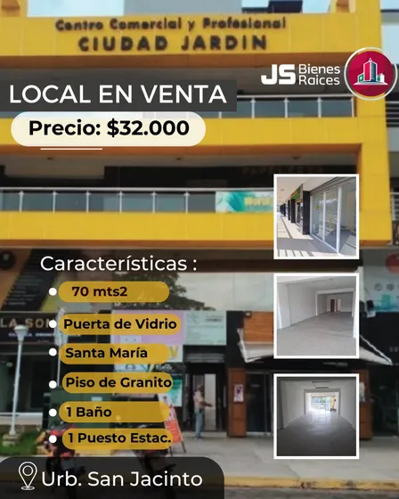 Local En Venta Cc Ciudad Jardín - Urb. San Jacinto 70mts2. 002jsc