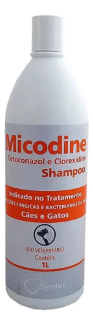 Shampoo Antifúngico Micodine Syntec Cães Gatos 1L Dermatológico - Imagem 2
