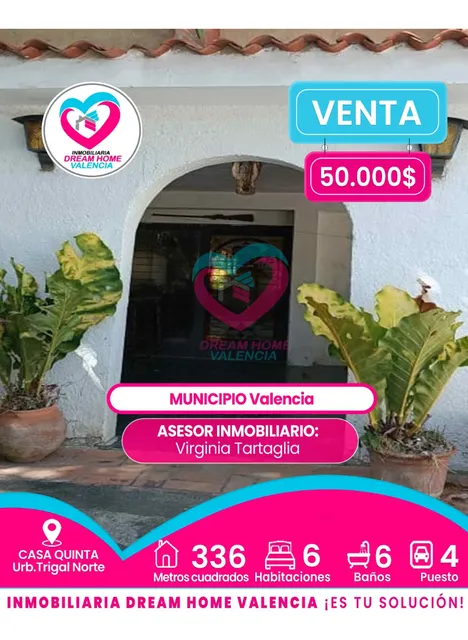 Casa Quinta En Venta  Urb. Trigal Norte  Valencia 