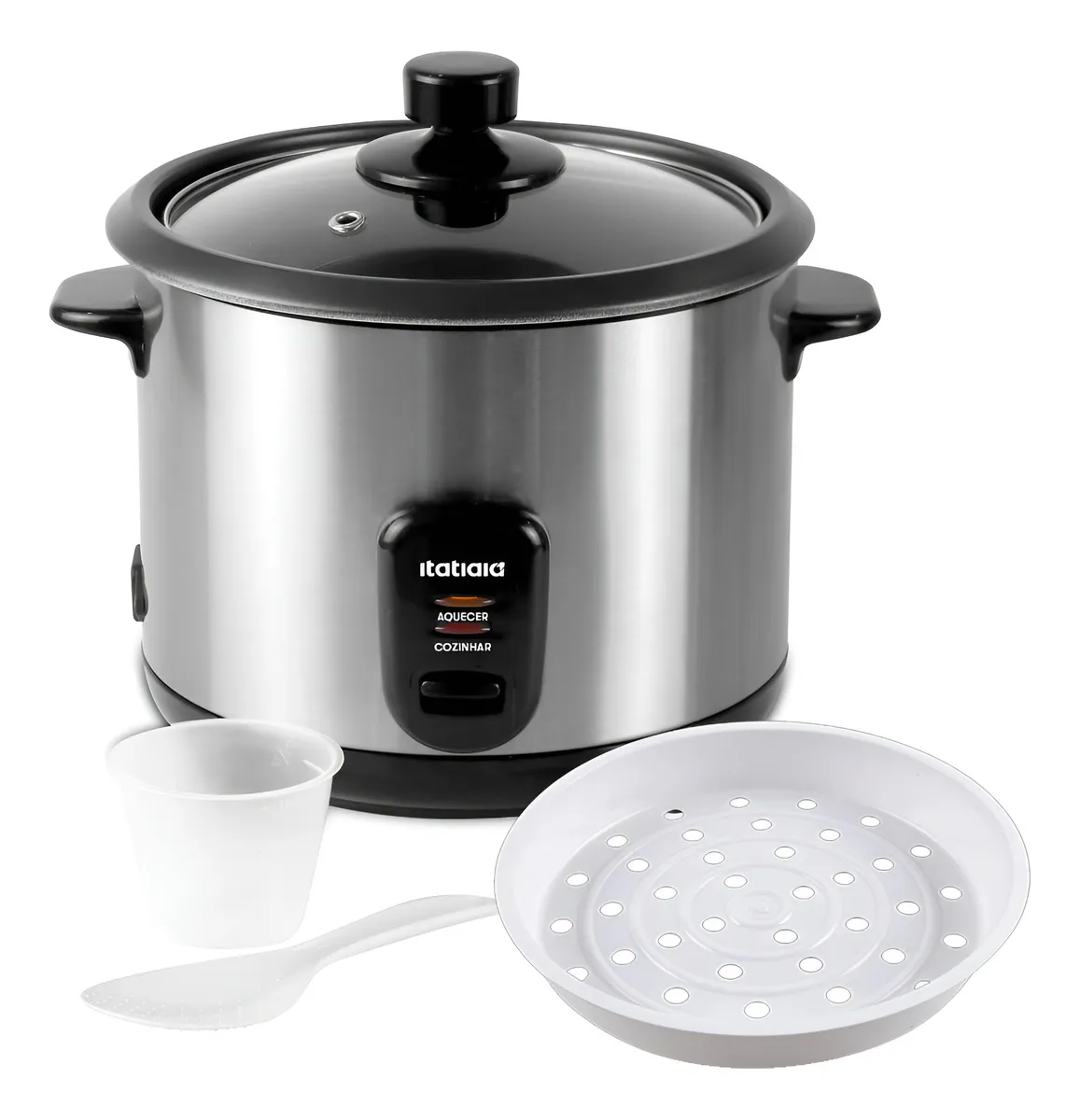 Panela De Arroz Elétrica 10 Xícaras 1.8 Litros Prateado