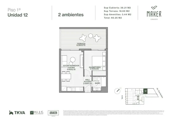 Departamento De 2 Ambientes En Venta En Villa Crespo