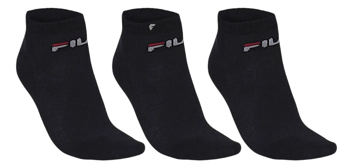 Tripack Meia Esportiva Fila Cano Curto Kit 3 Meias Masculino