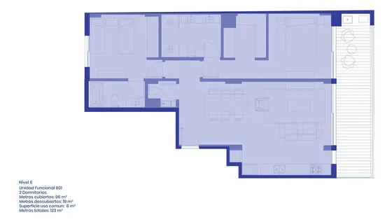 Departamento de 3 Ambientes en Venta en La Imprenta