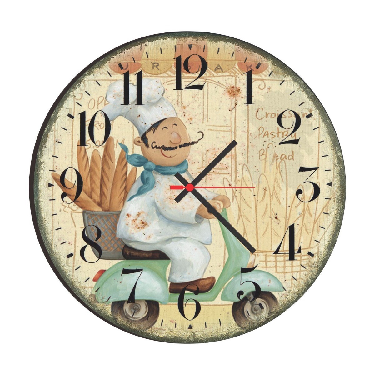 Relógio De Parede Decorativo Cheff De Cozinha Lambreta 35cm
