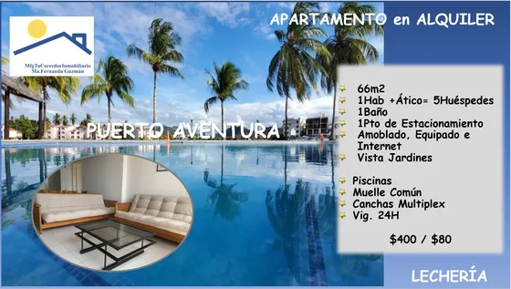 Residencias Puerto Aventura Lechería Alquiler Vacacional O Fijo Acogedor Y Lindo Apartamento 