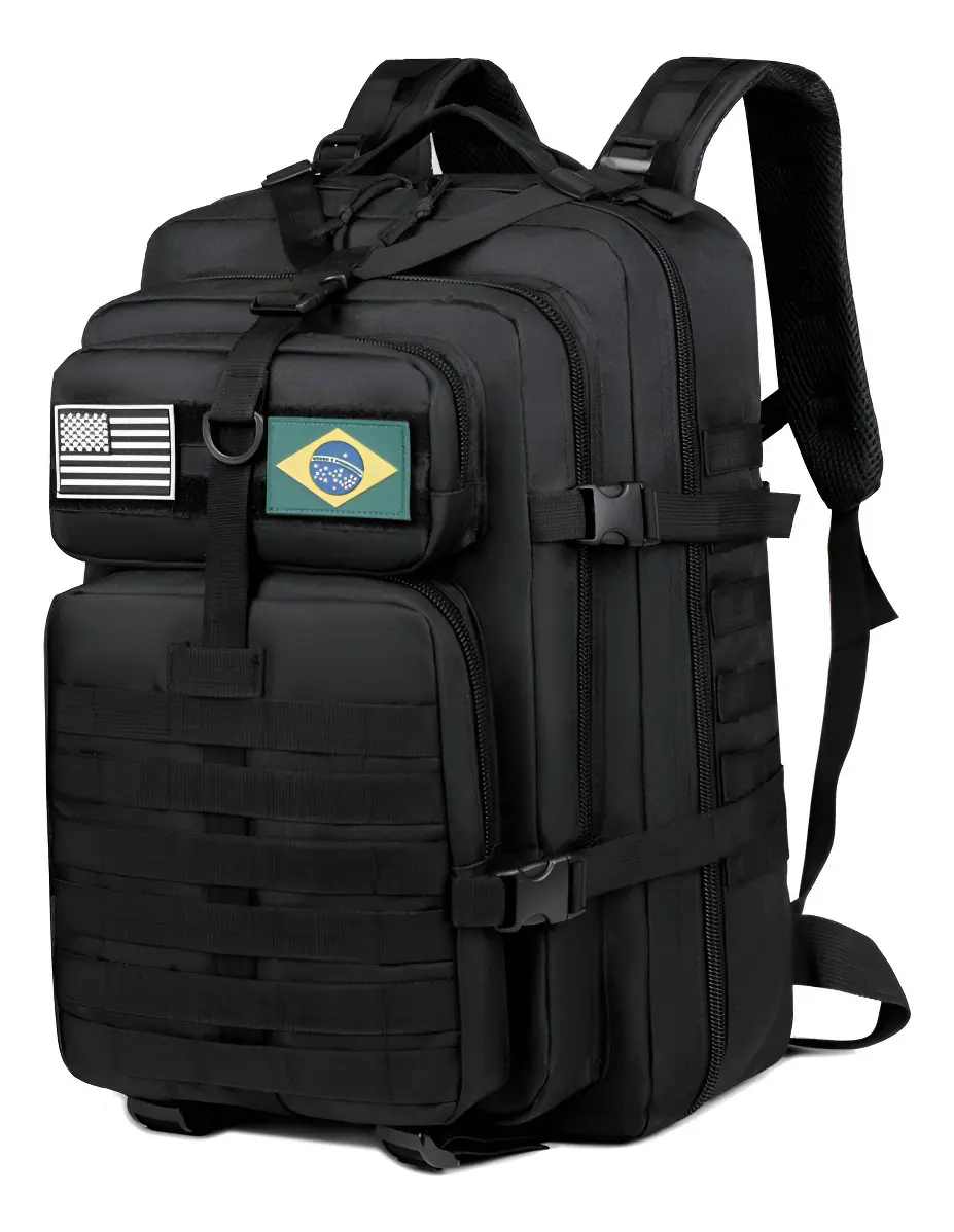 Xiaobang Mochila Tática Impermeável Militar Reforçada Grande 50litros Cor Preto Desenho Do Tecido Liso