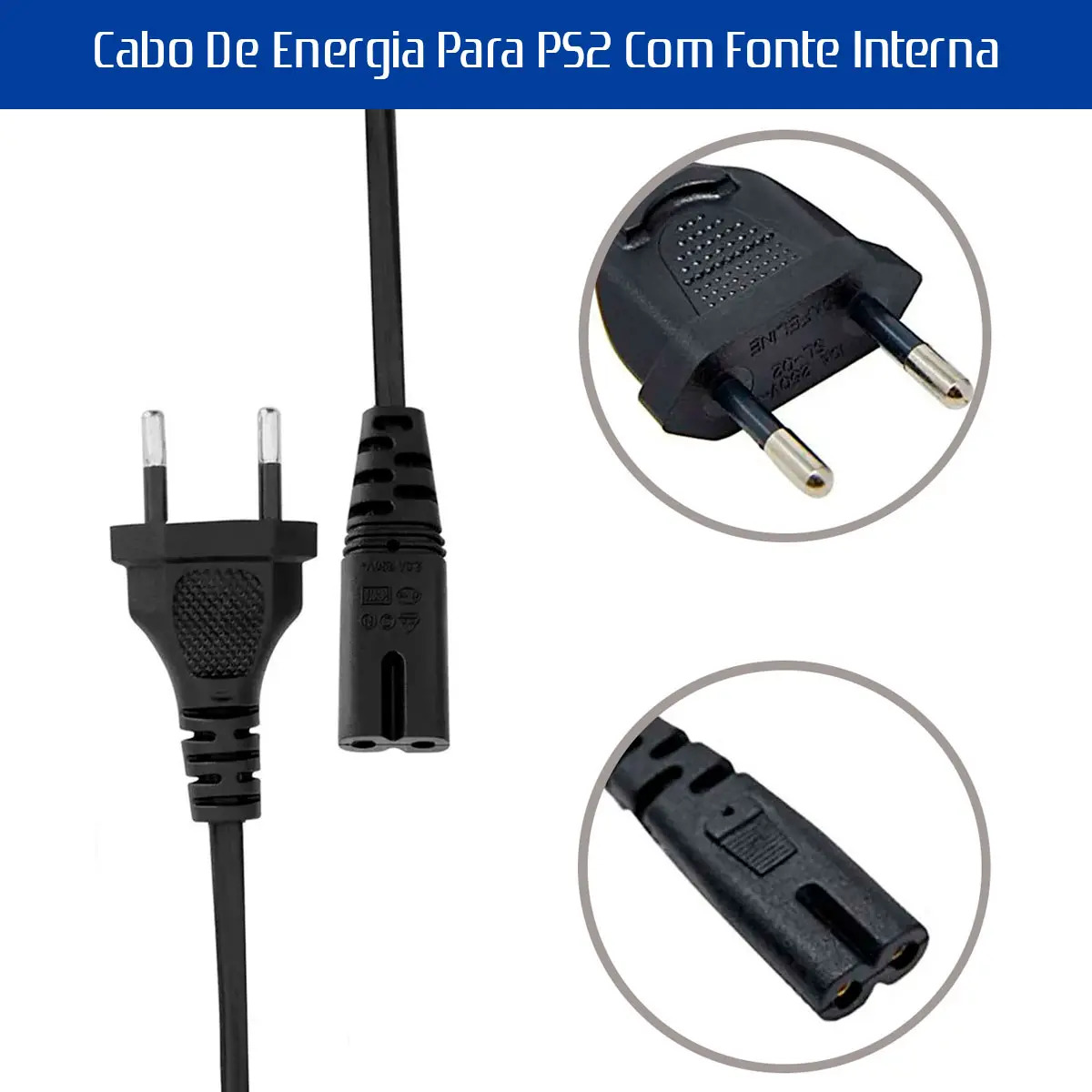 Console PS2 Slim preto com cabos, controle e memory card (recondicionado)