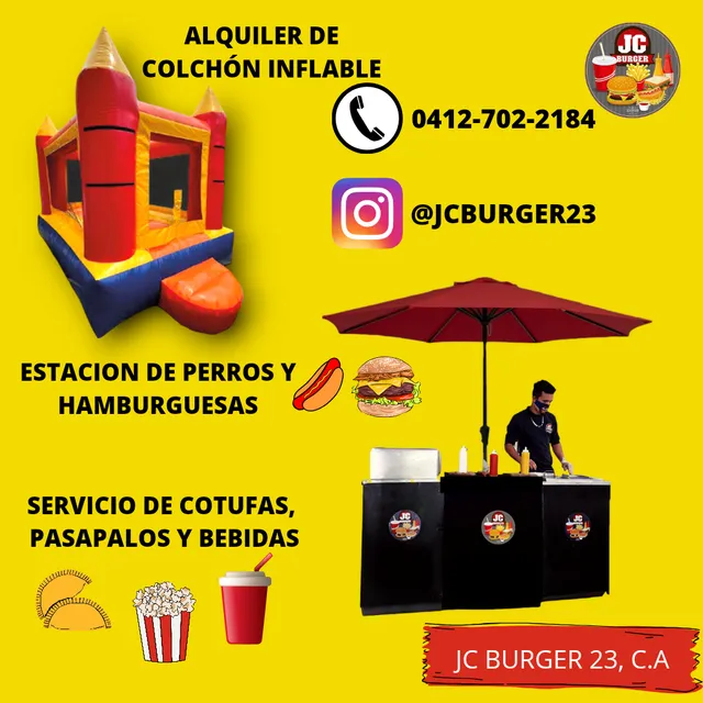 Alquiler Carrito Perros Calientes Hamburguesa Colchón Inflab