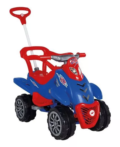 Motoca Infantil C/ Som Haste Passeio Pedal Fusca Fouks Azul