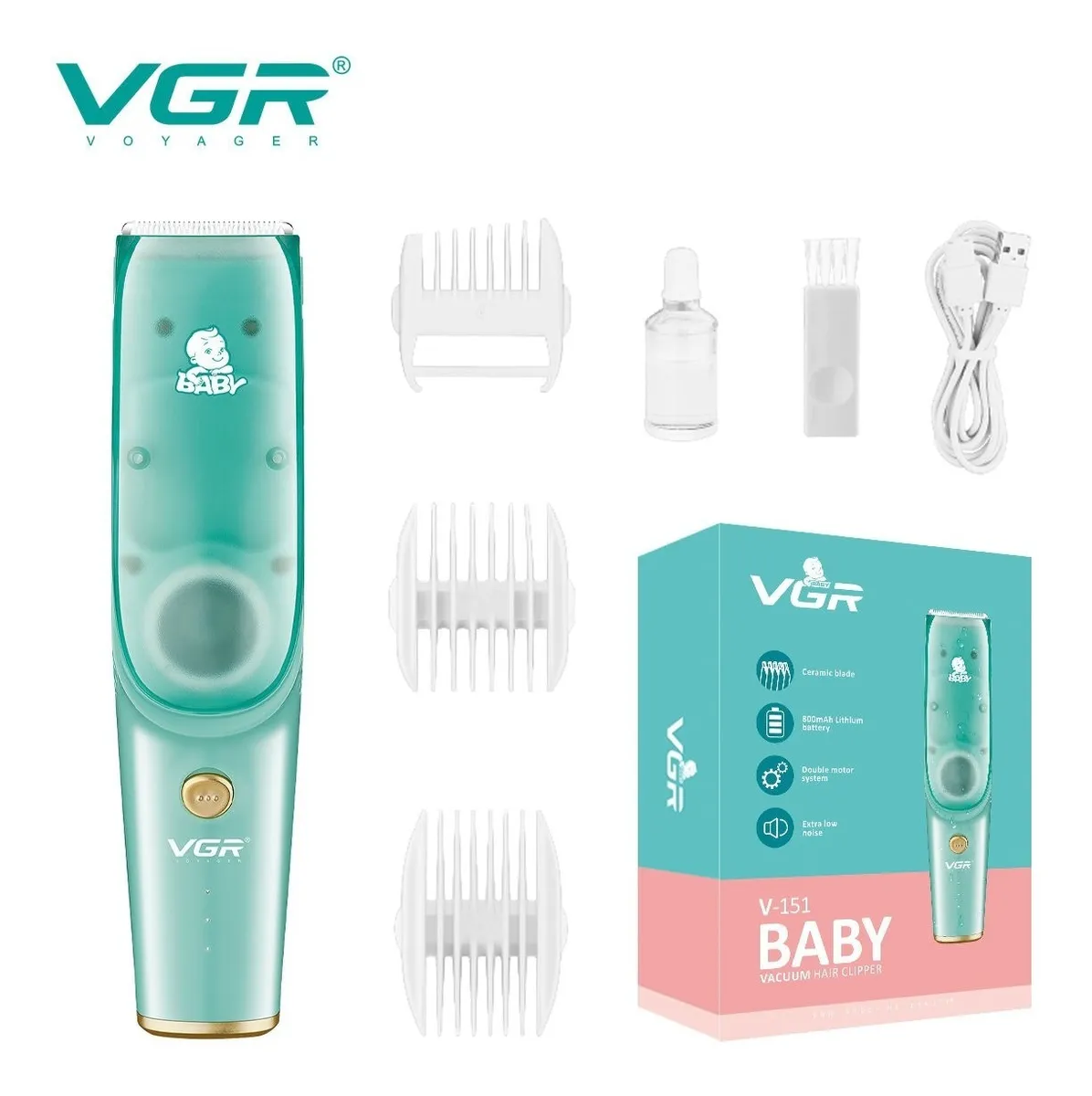 Maquina Peluquera Vgr V-151 Bebe Niño Silenciosa Inalambrica