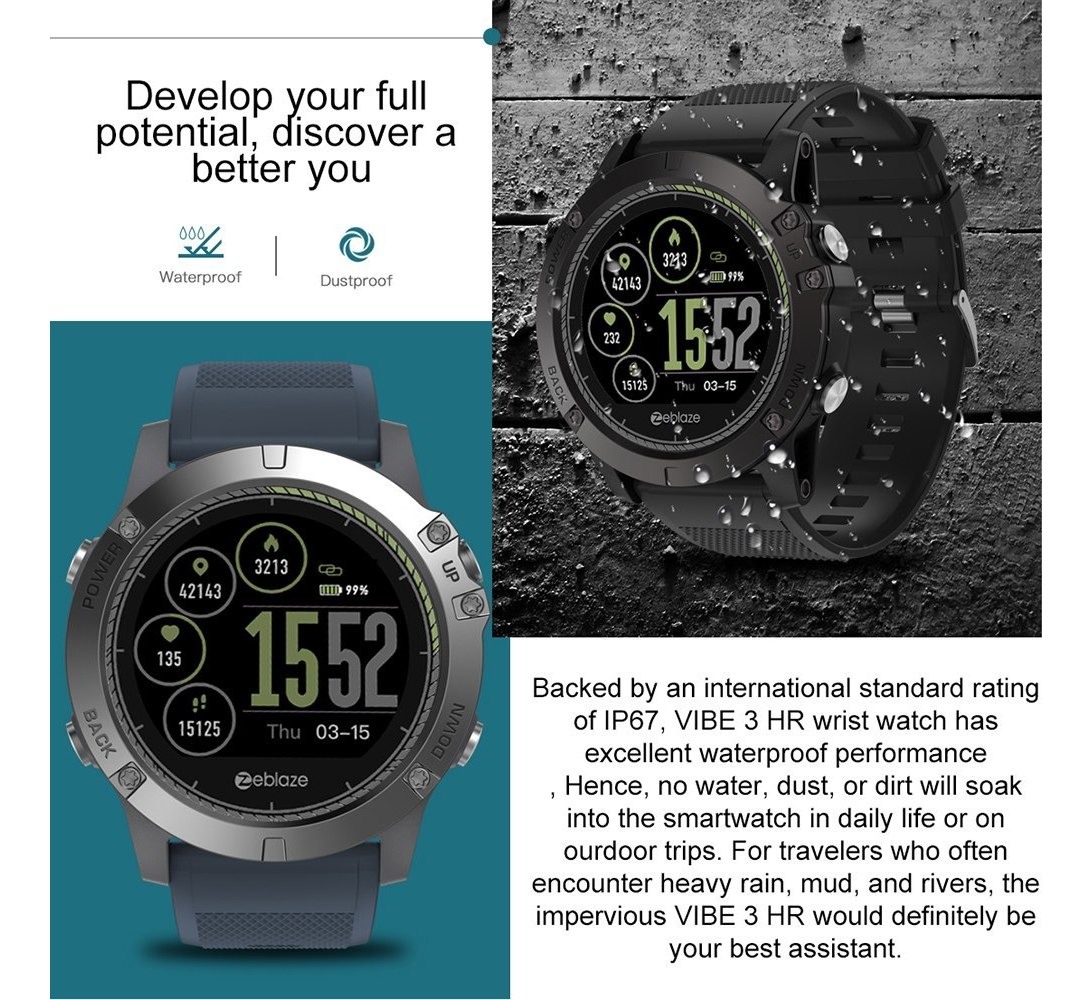 Zeblaze Vibe 3 Hr Smartwatch Con Ip67 Notificaciones Y Funci | Meses sin intereses