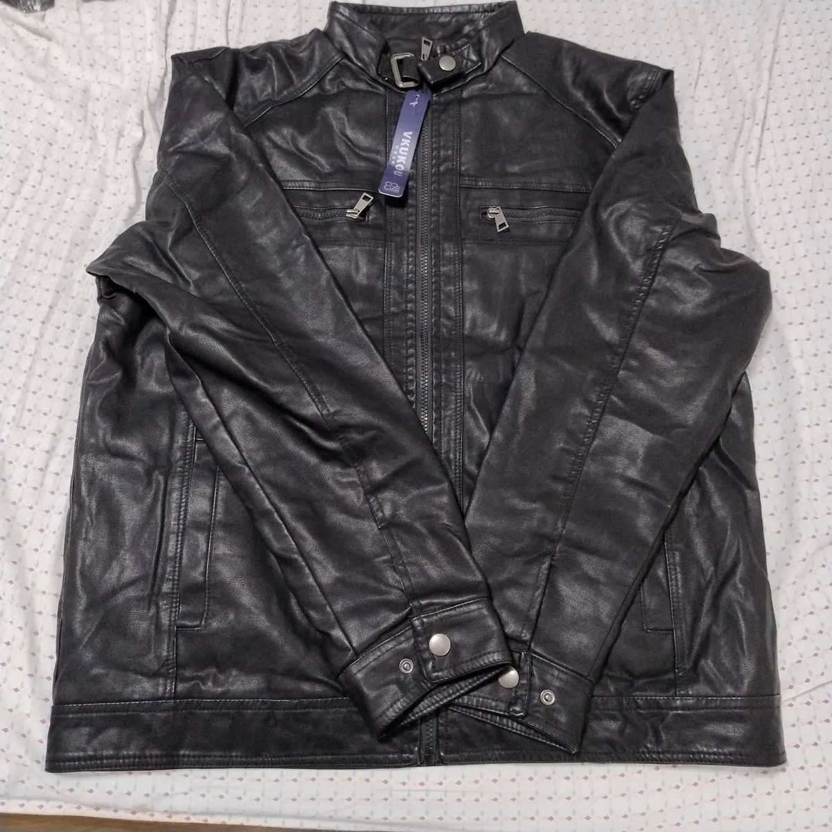 Jaqueta De Couro Masculina Slim Forrada