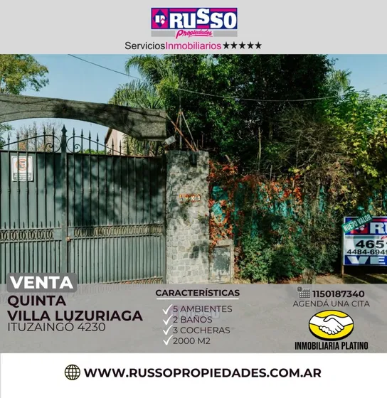 Venta Casa Quinta Villa Luzuriaga 5 Ambientes