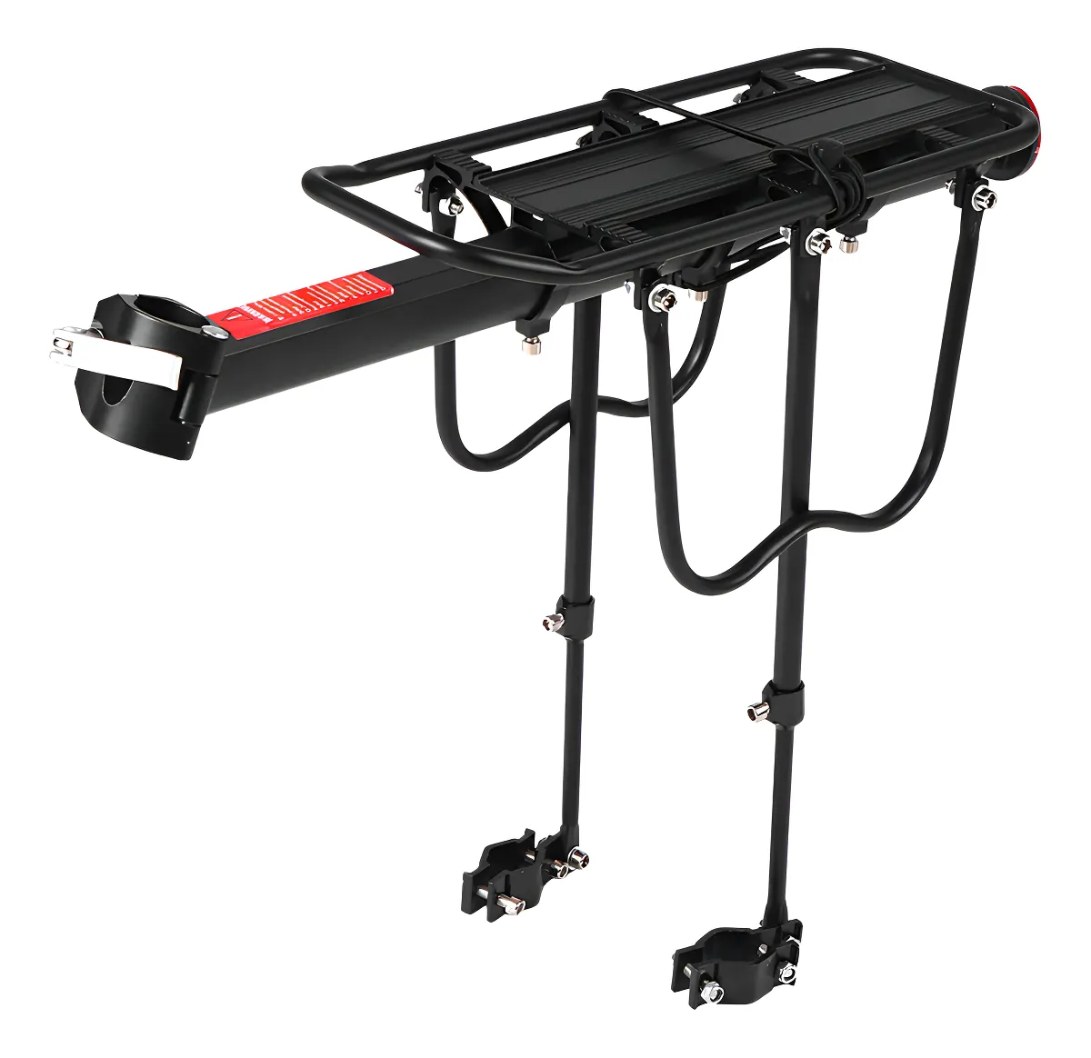 Bagageiro traseiro alumínio prateado com aro regulável