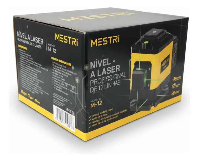 Nível a Laser 3D Mestri Verde com 12 Linhas e Tripé Profissional — foto 6