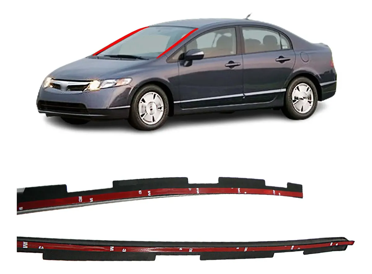 Par Borracha Acabamento Lateral Honda New Civic 2007 A 2011