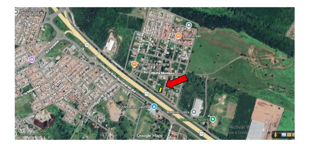 The plot is located on the collector road of National Route No. 66, opposite the Gaucha Federation, in Block 136, Lot 27, being the second plot from the corner.