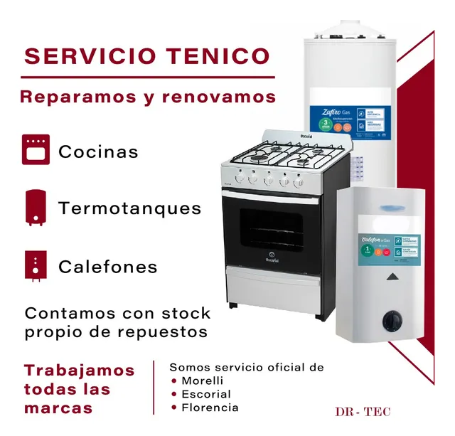 Servicio Técnico Cocina Horno Termotanque Calefon Repuestos