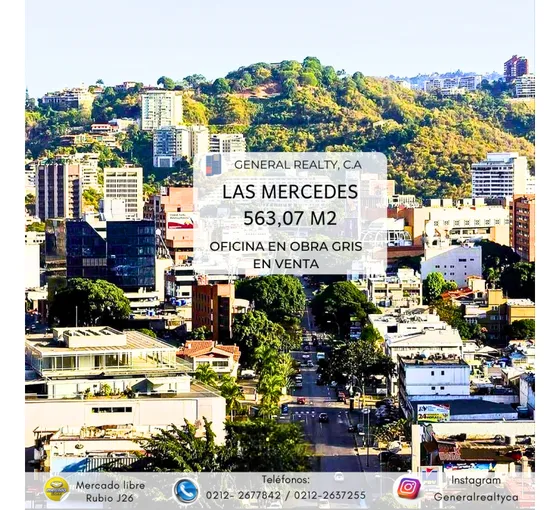 Oficina En Venta Torre Premium Obra Gris Las Mercedes 563.07 M2