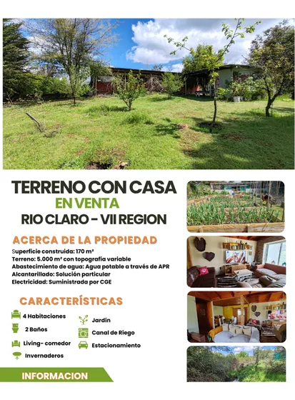 Venta Parcela 5000m2 Con Casa - Rio Claro