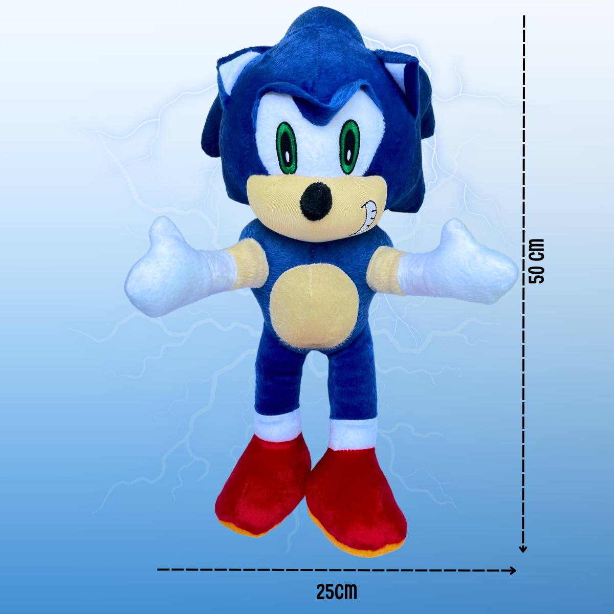 Boneco Pelúcia Sonic Grande 36 Cm Antialérgico