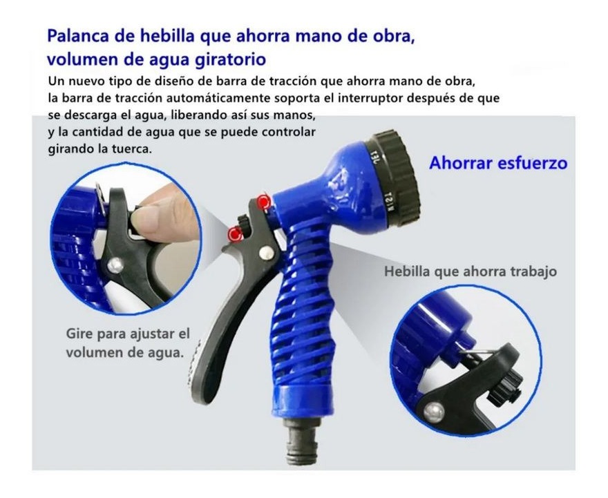 Manguera Para Jardin Expandible X Hoxe Stay 15m + Accesorios | Mercado