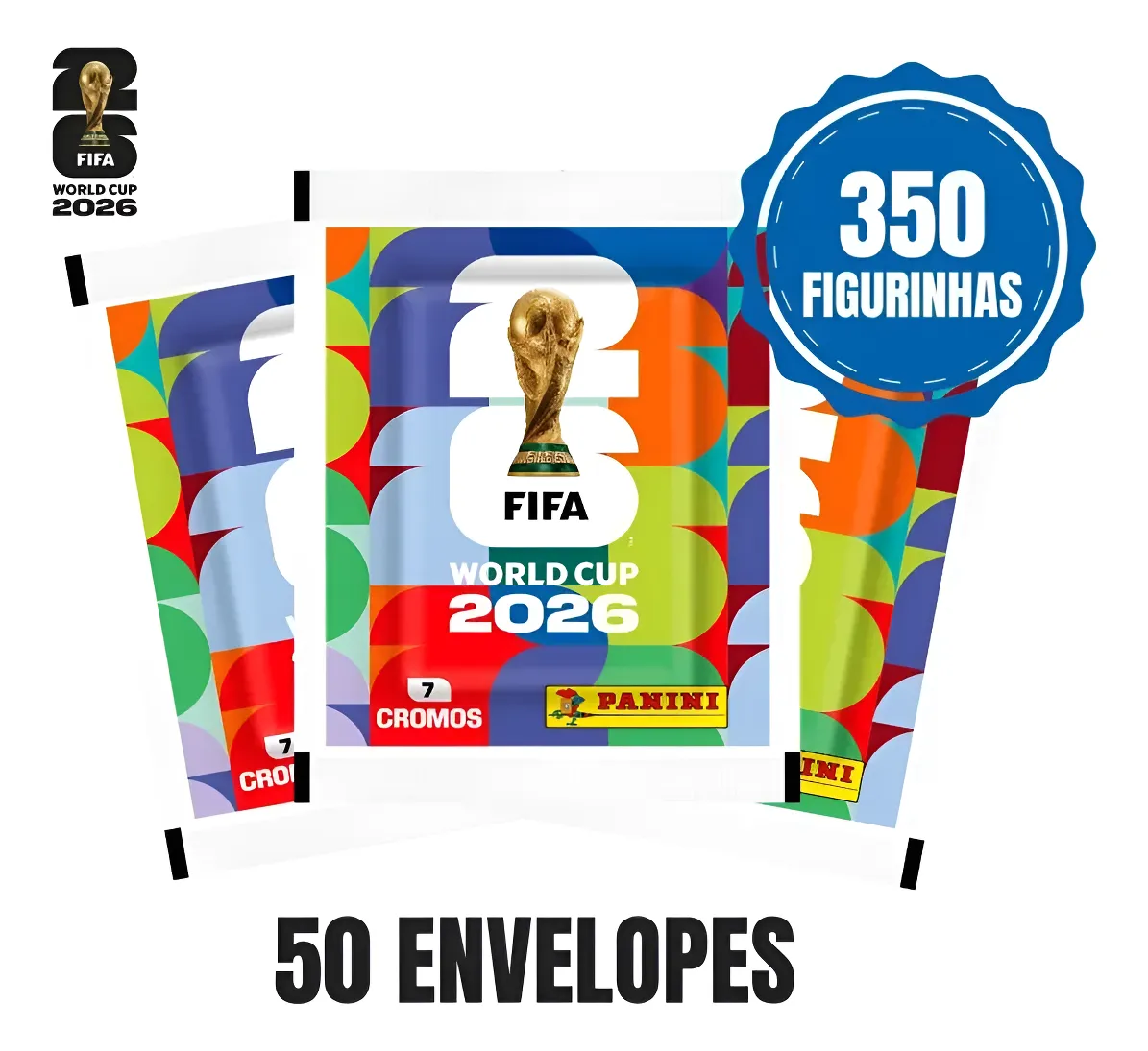 Kit Com 350 Figurinhas Da Copa Do Mundo 2026 - 50 Envelopes