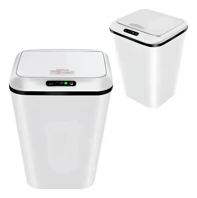 Sensor Infravermelho Automático Lixeira Retangular 16l Usb Branco